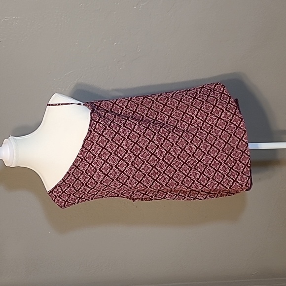 Seven Sisters XL Womens Geometric Print One-Shoulder Top Rust NWT - Picture 1 of 10